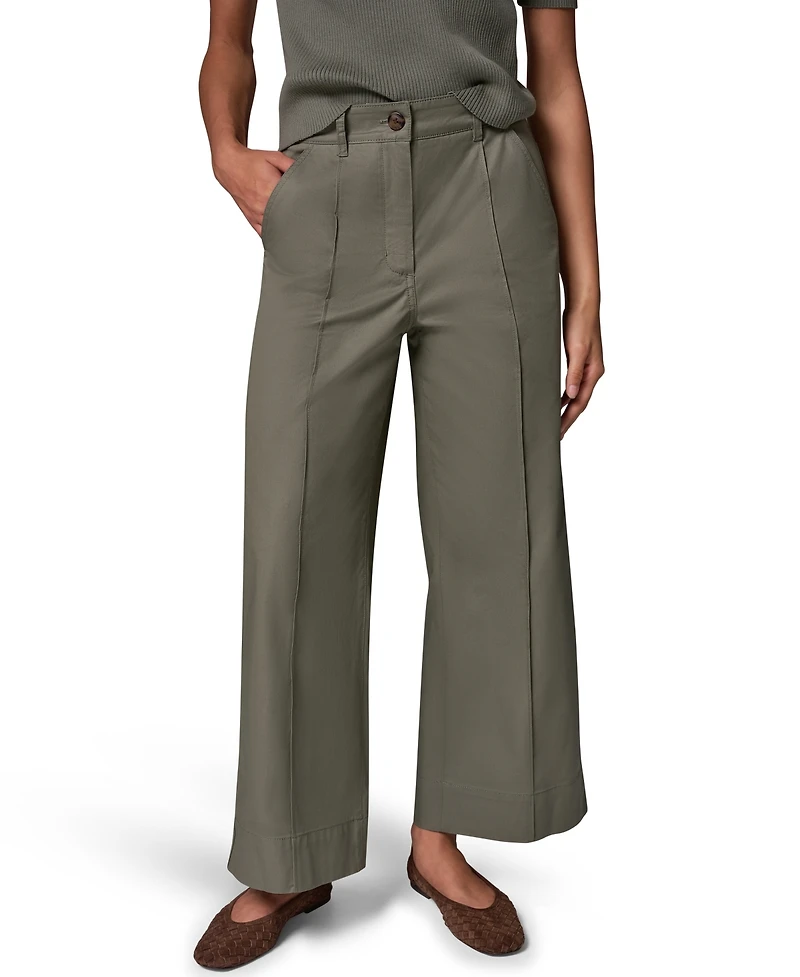 Donna Karan Weekend Women's Cotton Twill Wide-Leg Mid-Rise Pants,