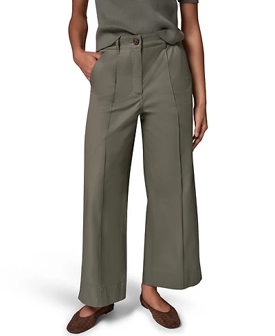 Donna Karan Weekend Women's Cotton Twill Wide-Leg Mid-Rise Pants,