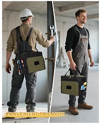Xdovet 2 Layers Tool Bag With Window Removable Cases Heavy Duty Tote Molle Webbing Detachable Shoulder
