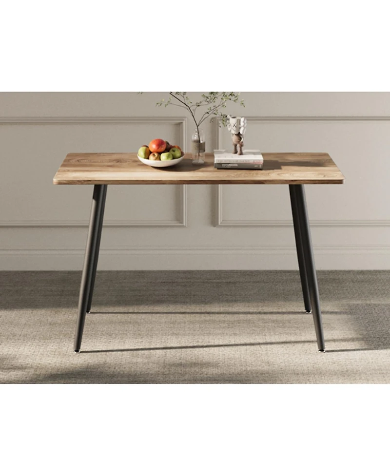 Streamdale Furniture 47 Inch Modern Wood Dining or Desk Table, Metal Legs