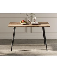 Streamdale Furniture 47 Inch Modern Wood Dining or Desk Table, Metal Legs