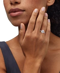 Igi Certified Lab-Grown Diamond Halo Ring (1-1/2 ct. t.w.) in 14k White Gold