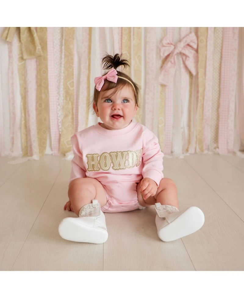 Sweet Wink Baby Girls (0M - 18M) Howdy Patch Western Long Sleeve Romper
