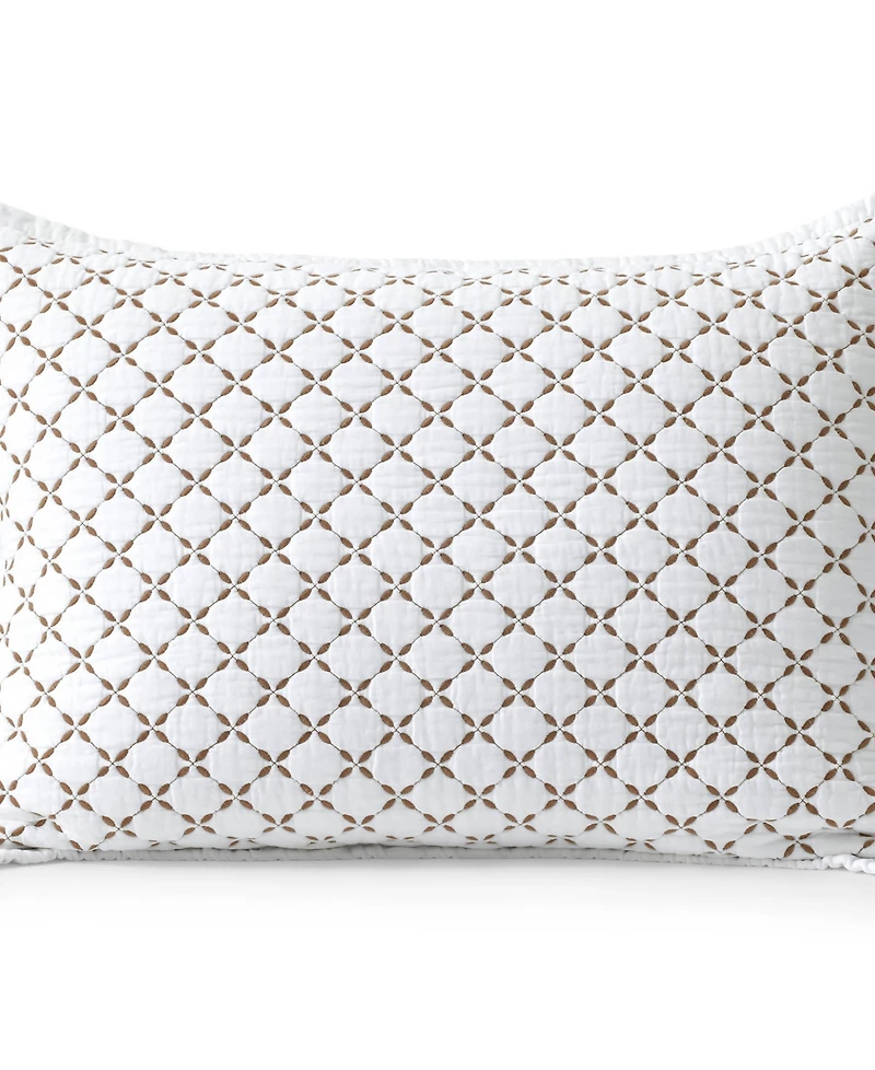 Lands' End Embroidered Diamond Double Voile Sham
