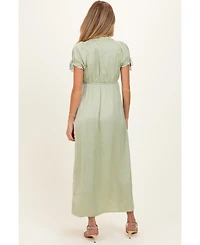 Pinkblush Women's Sage Satin Lace Detail Maxi Dress