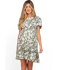 Pinkblush Maternity Floral Smocked Ruffle Dress