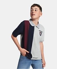 Tommy Hilfiger Boys' 8-20 Color-Block Stripe Short-Sleeve Polo Shirt