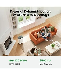 Waykar 120 Pint Energy Star Dehumidifier, up to 6500 Sq.Ft for Home Basement