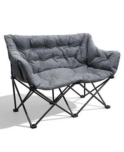 Piscifun Heavy Duty 2 Person Portable Camping Chair Oversized Padded Outdoor Folding Seat