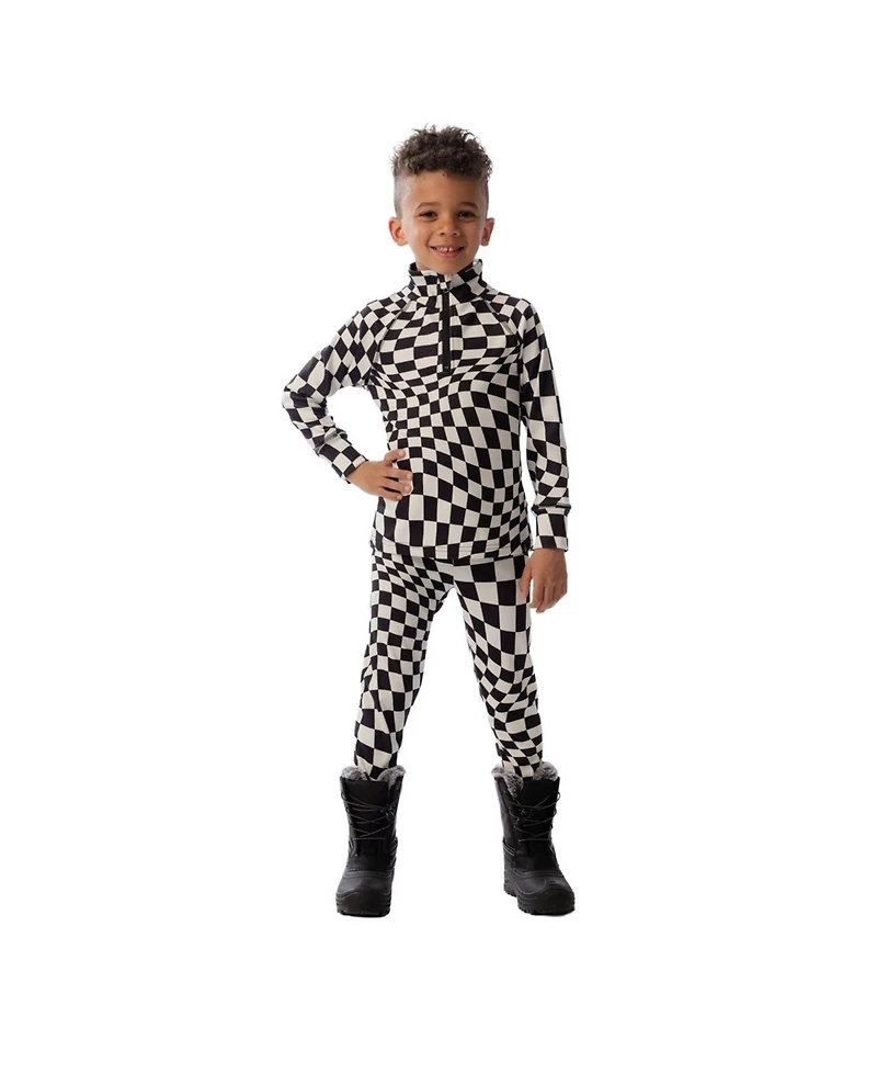 Deux par Deux Toddler Boy 2T -5T Two-Piece Thermal Underwear Checkered Print