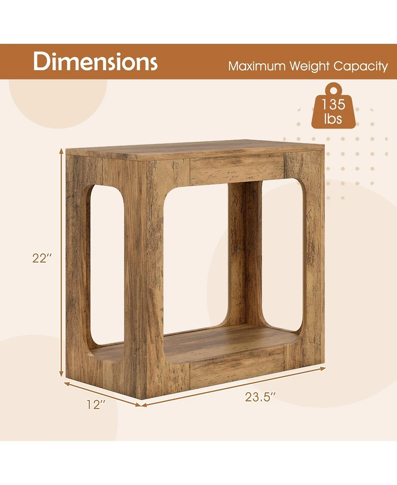 Slickblue Modern 2-Tier End Table with Shelf for Living Room Organization
