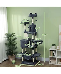 Ruie 81 Inch Cat Tree Tower with Condos Beds Hammocks and Scratching Posts