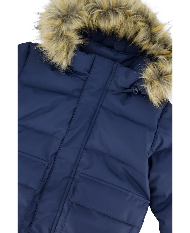 Deux par Deux Toddler Unisex Winter Jacket with Faux-Fur Hood