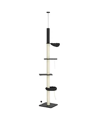 Ruie Floor to Ceiling 5-Tier Cat Tree Tower with Hammock and Cozy Bed