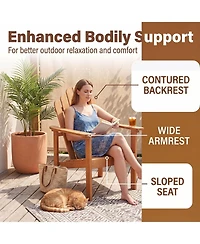 Gymax 4 Piece Stackable Adirondack Chairs with Slatted Backrests and Seats Built-in Armrests