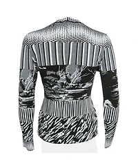 Pre-Owned Balenciaga Women's Mixed-Print Knit Mock Neck Top