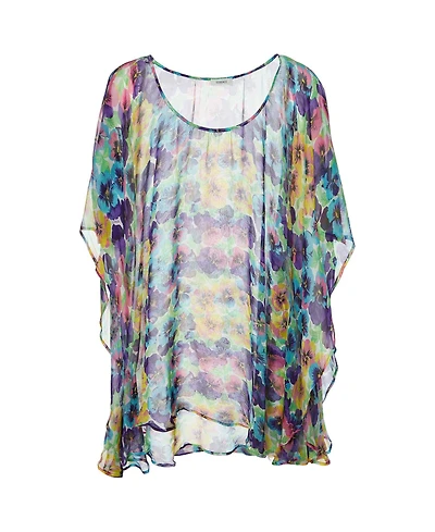 Pre-Owned Versace Women's Floral Print Silk Kaftan Top