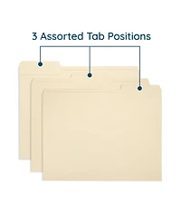 Danrong Manila Folders Letter Size 1 3 Cut Top Tabs Assorted Positions 200 Pack Paper Office Organization