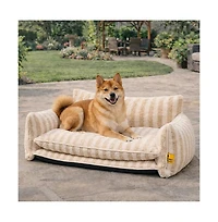 FunnyFuzzy Striped Faux Lambswool Double Layer Pet Sofa Bed