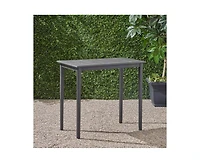 sumyeg Outdoor Minimalist Acacia Wood Rectangle Bar Table with Teak Finish