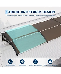 homfan Polycarbonate Door and Window Awning Canopy, Uv, Rain Snow Shield