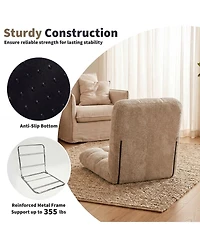 gaomon Folding Floor Chair with Back Support,5 Adjustable Position, Padded Sleeper Bed, Couch Recliner, Gaming for Adults