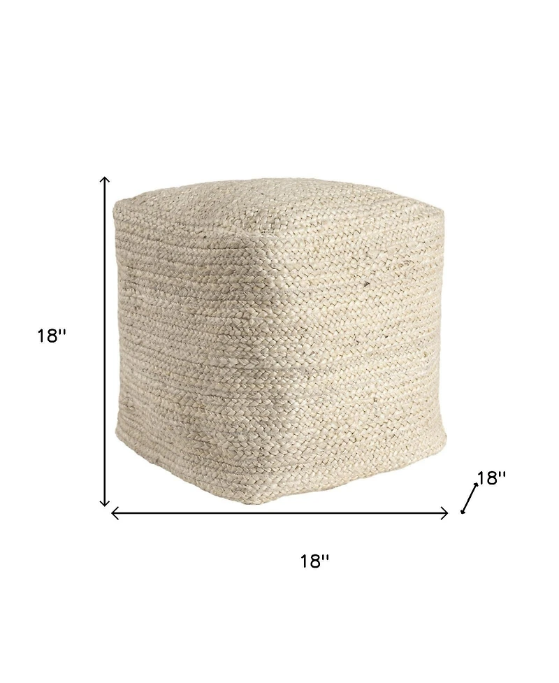HomeRoots 18" Jute Pouf Ottoman