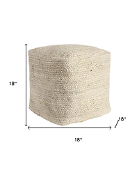 HomeRoots 18" Jute Pouf Ottoman