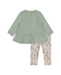 Deux par Baby Girls ( 3M to 24 M ) Organic Cotton Peplum Tunic and Legging Set Heart Print
