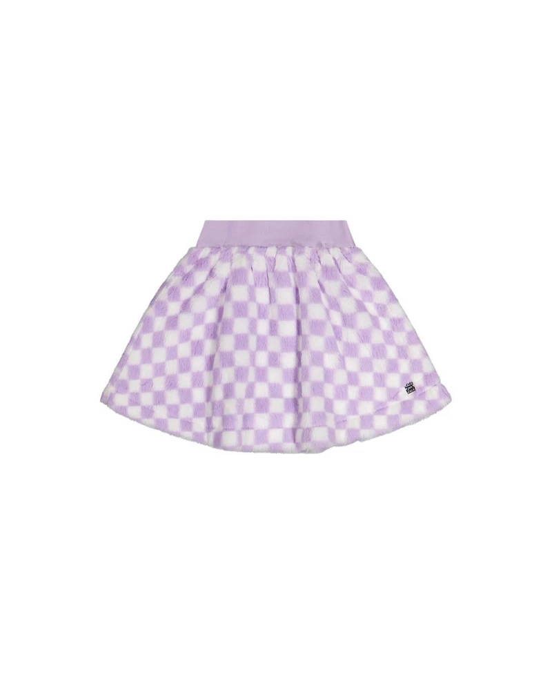 Deux par Deux Toddler Girls ( 2 to 5 ) Faux Fur Skirt Lilac Tiles