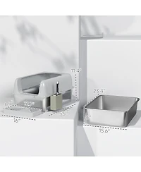 Ruie High Sided Stainless Steel Litter Box with Metal Scoop and Scoop Holder