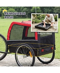 Ruie Dog Bike Trailer Bicycle Pet Carrier with 20 Inch Air Tires and Safety Flag