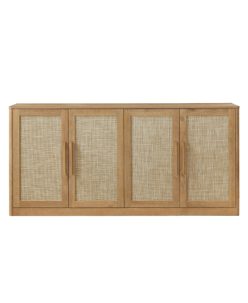 Clihome 67" Rattan 4-Door Buffet Cabinet