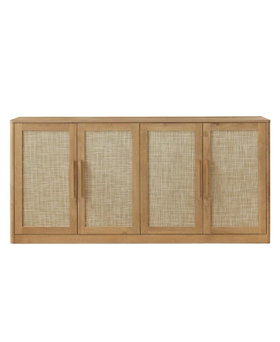 Clihome 67" Rattan 4-Door Buffet Cabinet