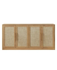 Clihome 67" Rattan 4-Door Buffet Cabinet