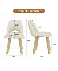 homfan Dining Chairs of 2, Pu Leather Upholstered with Wood Frame, Scratch-Resistant Padded Seat, Modern Armless Side