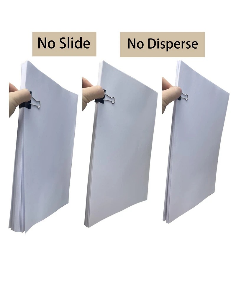 Danrong Binder Clips 3 Sizes 100 Pack Sturdy Multi Use Office School Home Supplies