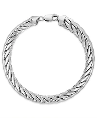 Macy's Men's Double Curb Link Chain Bracelet in Sterling Silver