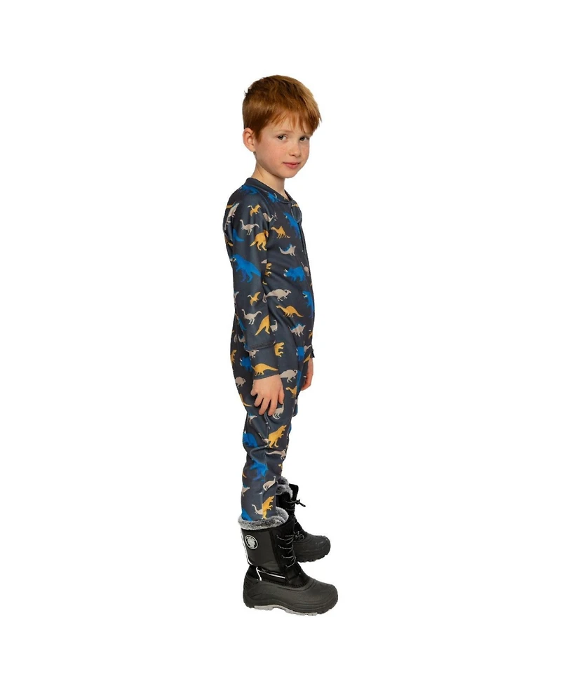 Deux par Deux Toddler Boy ( 2 to 5 ) One Piece Thermal Underwear Dinosaur Print
