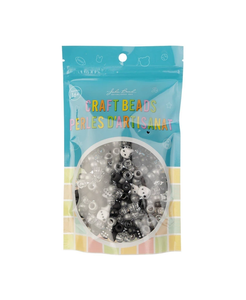 John Bead 6x9mm Mix Plastic Pony Beads, 120g