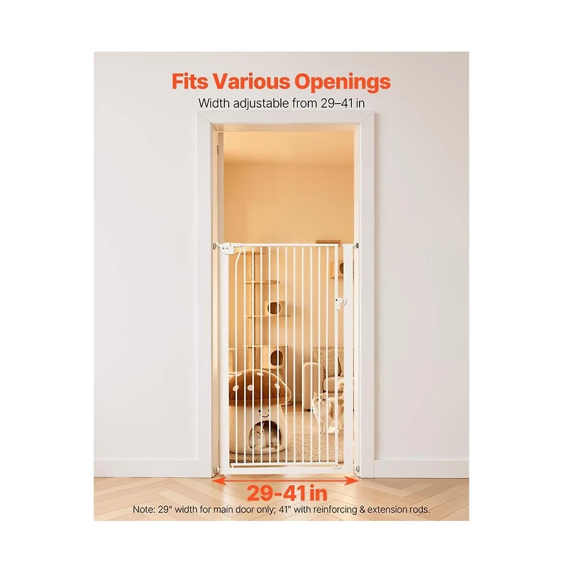 Ruie Extra Tall Pet Gate 56 in High with Adjustable 29 to 41 in Width