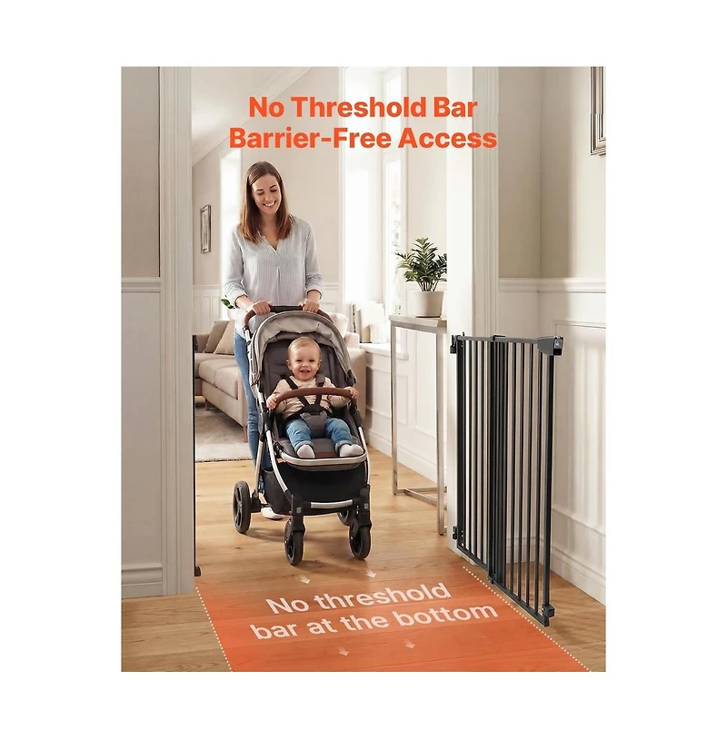 Ruie Drill Mount Pet Gate for Stairs 36 in High and 28 to 43 in Wide