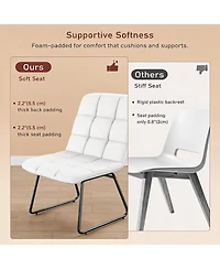 Faux Leather Dining Chairs Set of 4, High-Resilience Foam, Upholstered Dining Room Chairs with Metal Frame, Modern Style, for Kitchen, Living Room