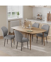 homfan Linen Dining Chairs Set of 4, Modern Fabric Upholstered Kitchen Side Chairs with Metal Pegs, For Kitchen, Dining Room, Living Room