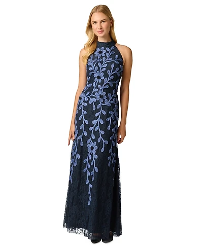 Adrianna Papell Women's Soutache Lace Ball Gown