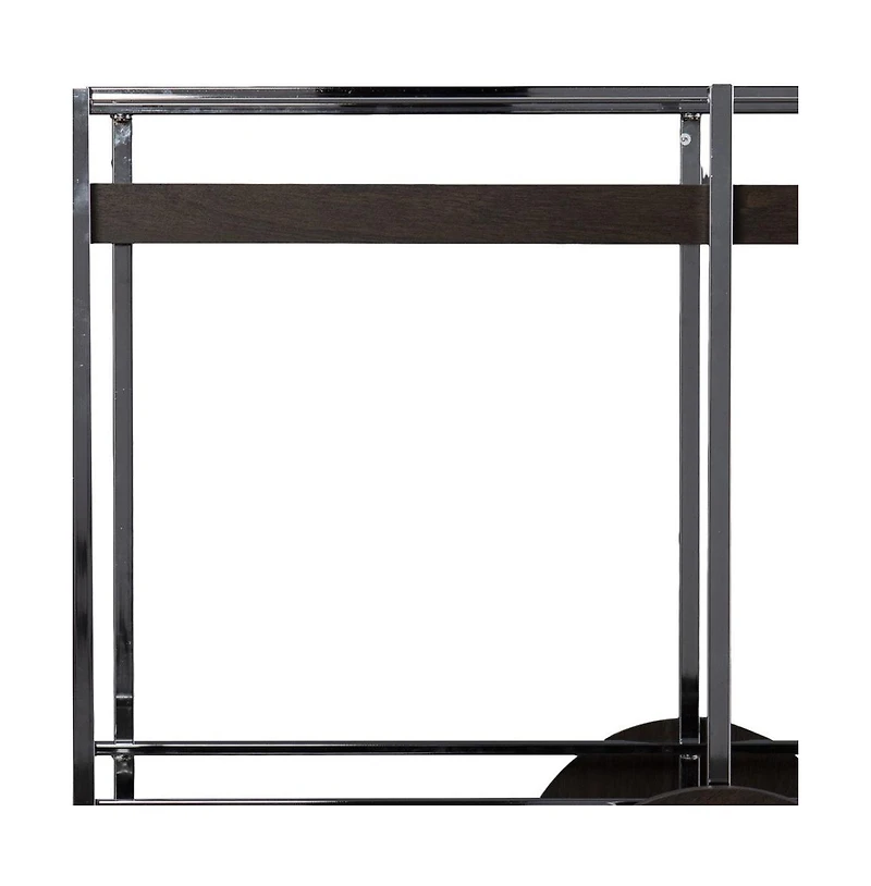 HomeRoots 34" Iron and Wood Rolling Bar Cart