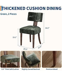 homfan Dining Chairs Set of 4, Mid Century Upholstered Chairs with Linen Fabric, Modern Armless Kitchen Chairs with Wood Legs