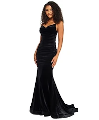 Alex & Sophia Juniors' Spaghetti-Strap Sweetheart Long Dress