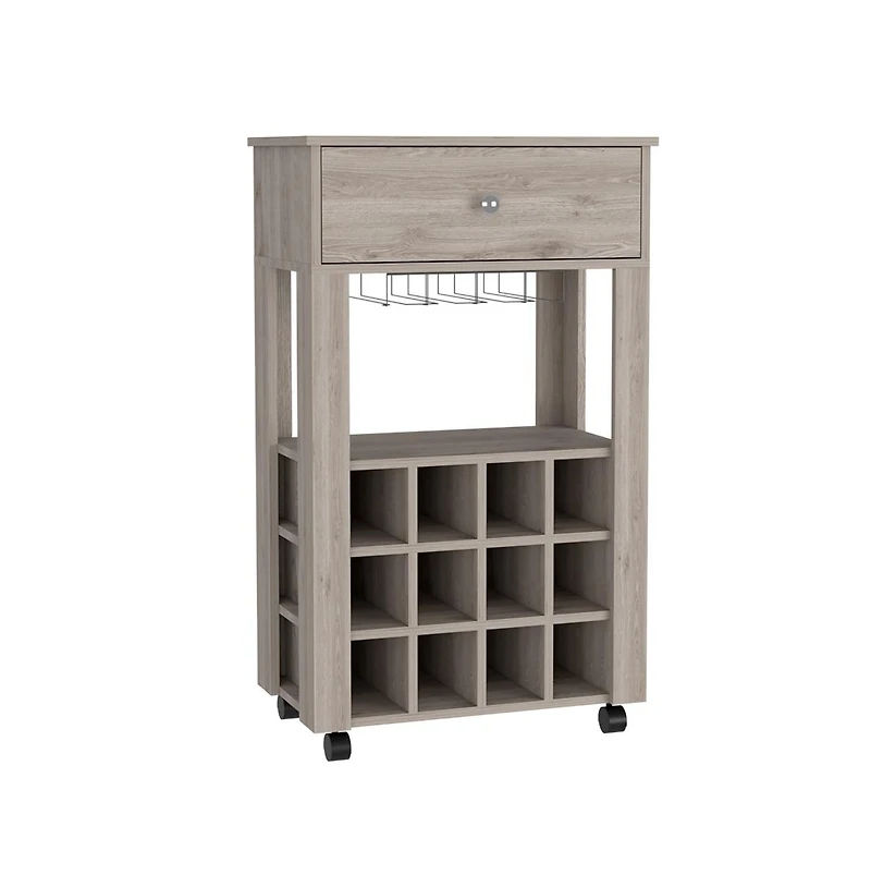 HomeRoots Rolling Bar Cart with Wine Storage