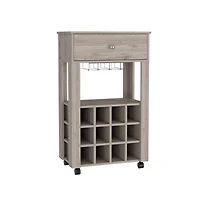 HomeRoots Rolling Bar Cart with Wine Storage